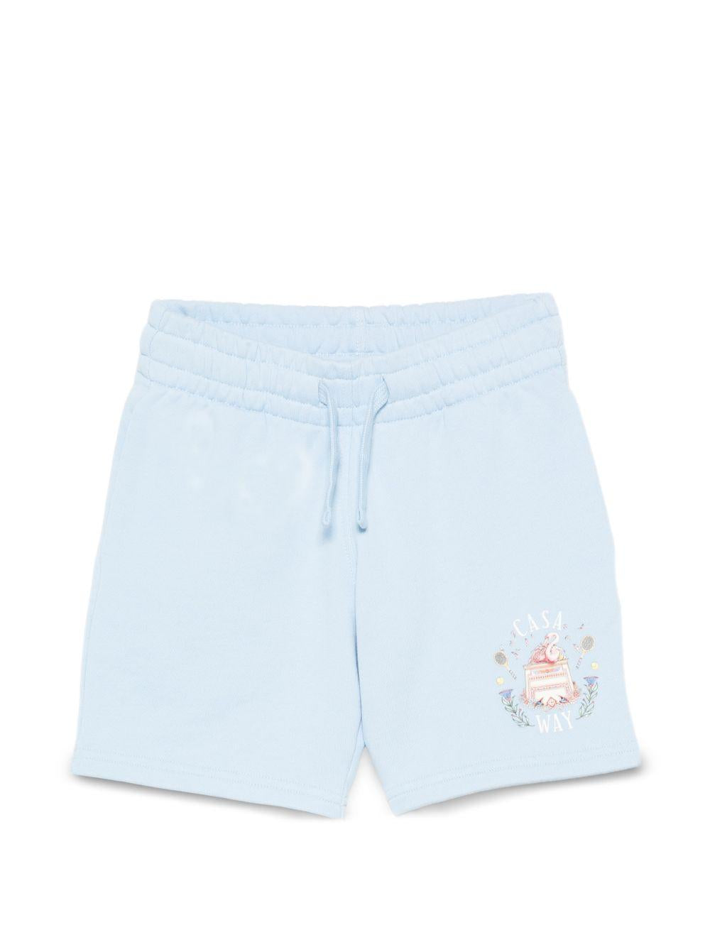 Shorts per bambino Casablanca Kids azzurro chiaro con tasca posteriore con toppa KPF26JTR26602 CASAWAY CASABLANCA KIDS 
