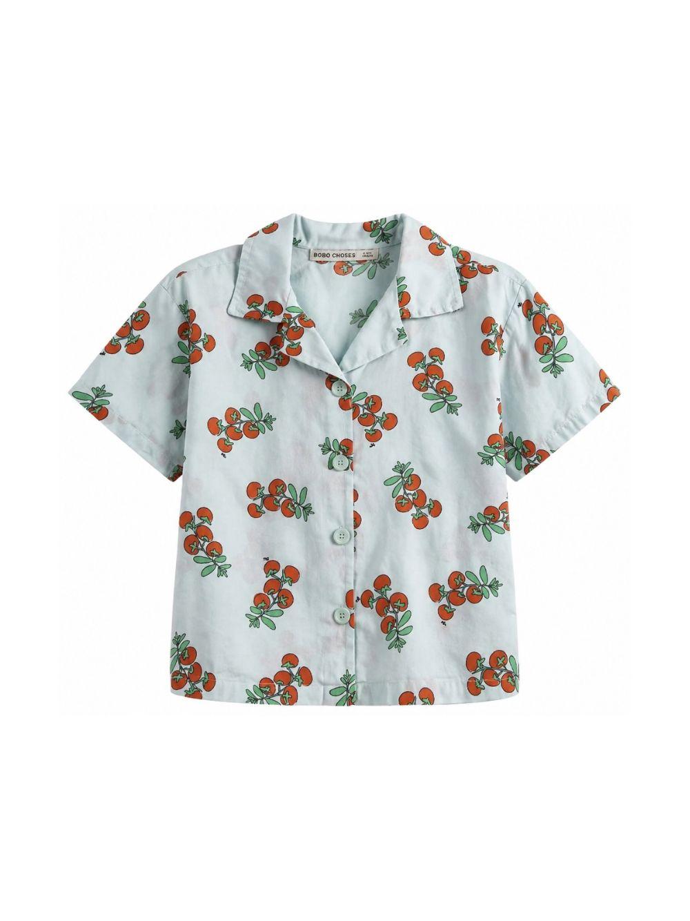 Camicia per bambino Bobo Choses azzurra constampa grafica all-over B126AC033 451 BOBO CHOSES KIDS 