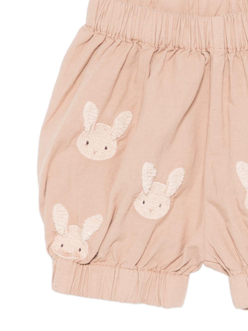 Shorts per neonati Donsje beige con ricamo conigli 3029808 00018 DONSJE KIDS 
