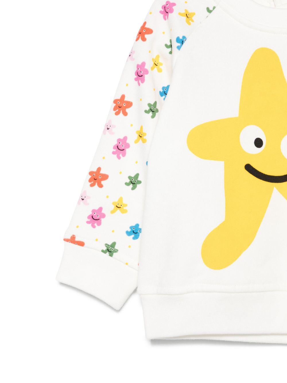 Felpa per neonata Stella McCartney Kids bianco con stampa grafica TX4050 Z3059 101 STELLA McCARTNEY KIDS 