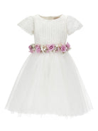 Abito per bambina Monnalisa bianco con applicazione floreale 79G914 7743 0163 MONNALISA KIDS 