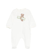 Pigiama per neonato Moschino Kids bianco con stampa Teddy MOY05LLFA07 10063 MOSCHINO KIDS 