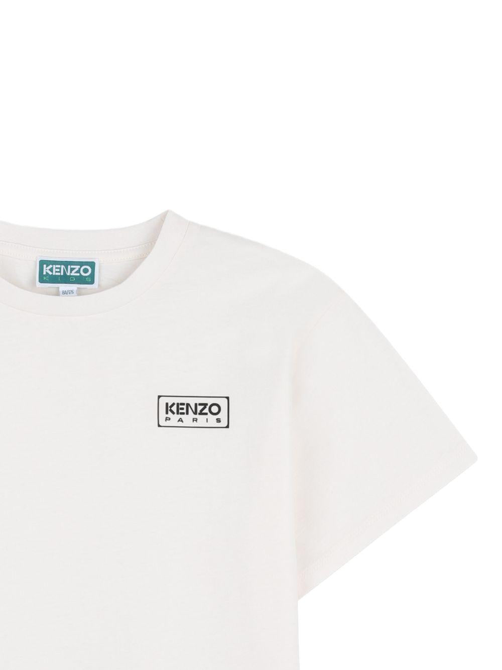 T-shirt per bambino Kenzo Kids bianca con dettaglio logo K61681 117 KENZO KIDS 