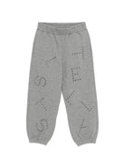 Pantaloni sportivi per bambina Stella McCartney Kids grigi con logo sul davanti TY6D40 Z3409 808 STELLA McCARTNEY KIDS 
