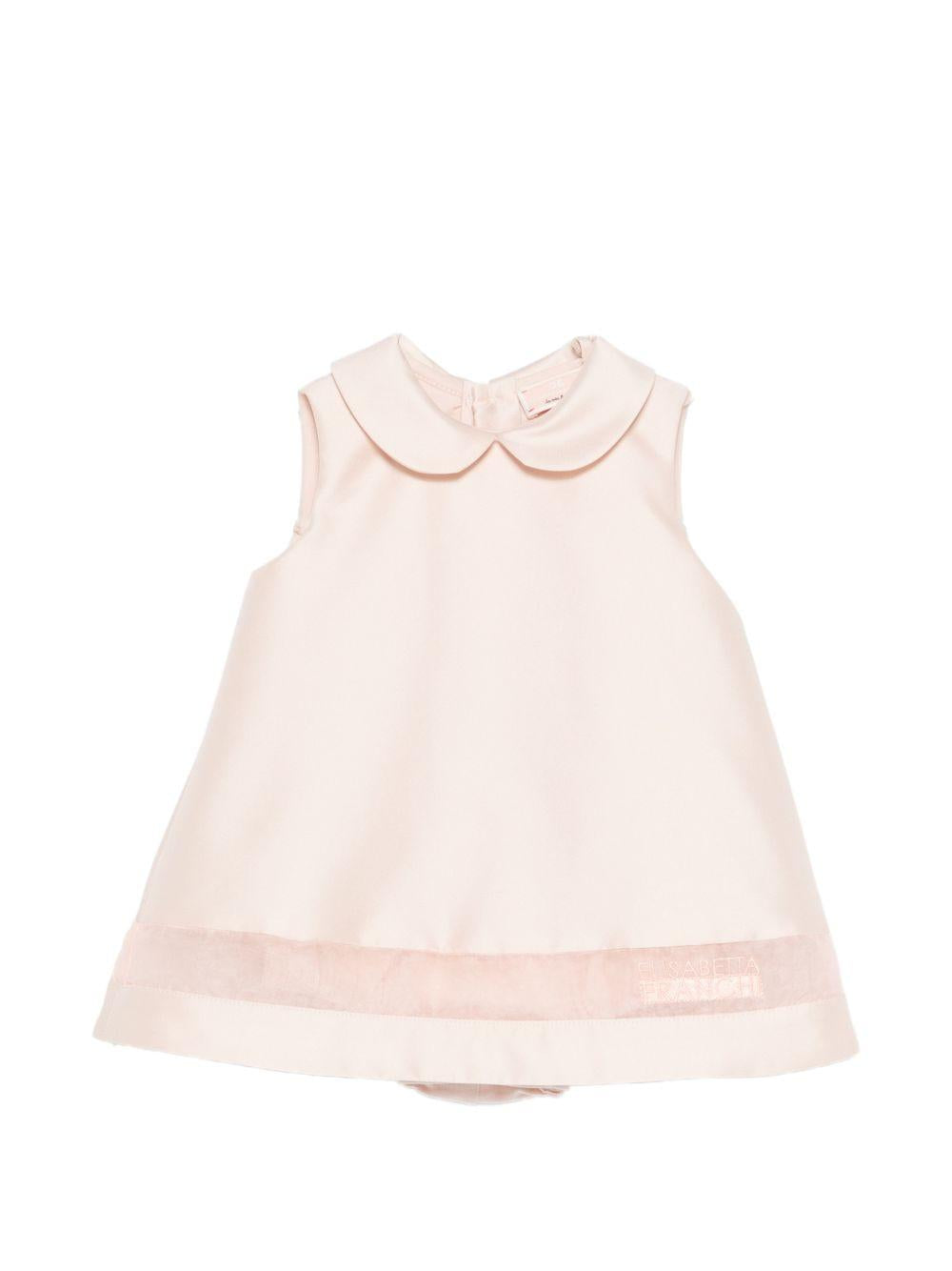 Pagliaccetto per neonata Elisabetta Franchi La Mia Bambina rosa con colletto alla Peter Pan ENPG0560TV032 C036 ElISABETTA FRANCHI KIDS 