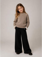 Maglione per bambina Monnalisa Kids marrone con design lavorato a maglia 17H601 8060 0003 MONNALISA KIDS 