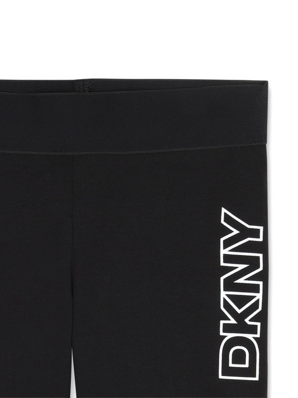 Shorts per bambina Dkny Kids nero con stampa logo D62576 09B DKNY KIDS 