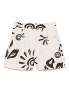 Shorts per donna Scotch & Soda beige con stampa grafica e dettagli plissettati UFJ00688N 208 SCOTCH DONNA 