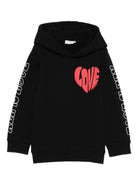 Felpa per bambina Stella McCartney Kids nera con stampa a forma di cuore TX4B90 Z0453 961 STELLA McCARTNEY KIDS 