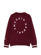 Maglione per bambino Emporio Armani Kids bordeaux con colletto polo EB001583 AF27314 UA343 EMPORIO ARMANI KIDS 