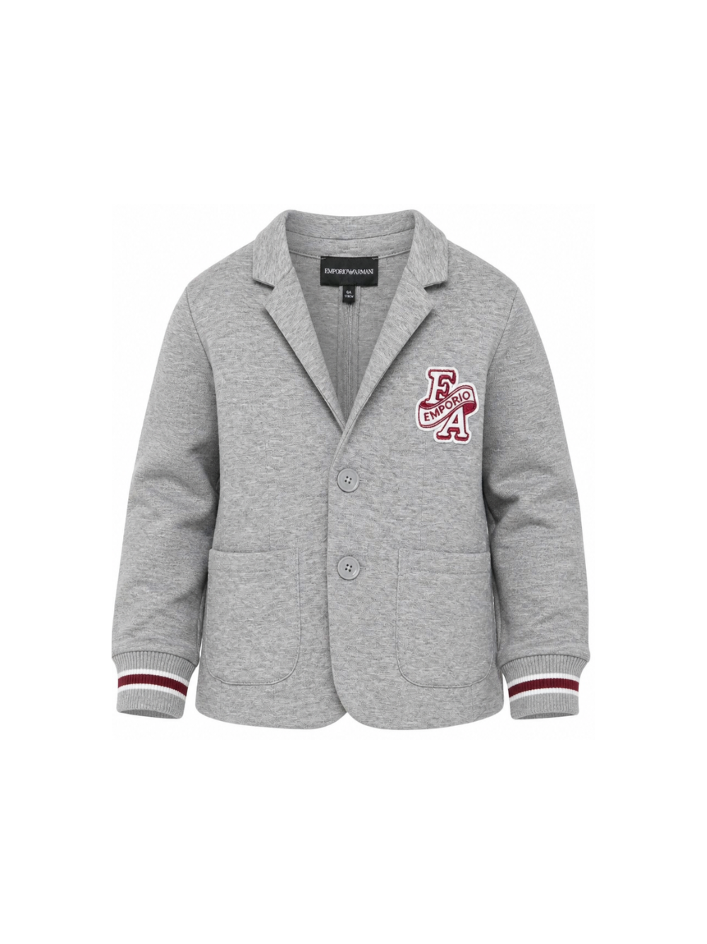 Blazer per bambino Emporio Armani Kids grigio con trama a tacca EB001532 AF10126 O8042 EMPORIO ARMANI KIDS 