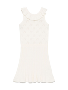 Abito Ebyle per bambina Bonpoint bianco con colletto con increspature S05GDRK00021 002 BONPOINT 