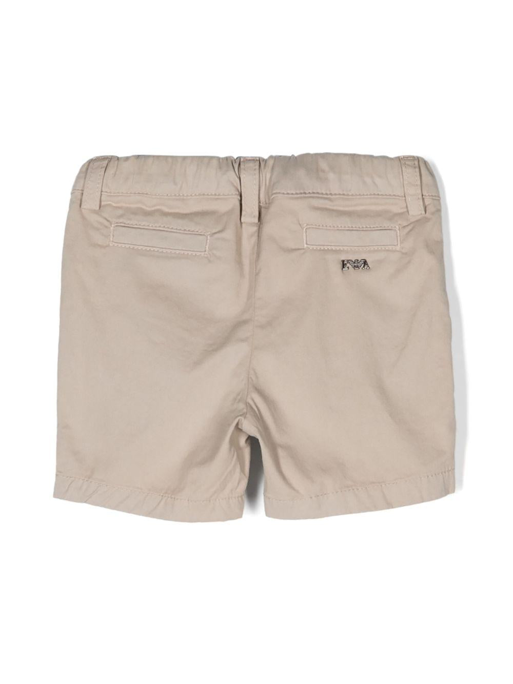 Shorts per neonato Emporio Armani Kids beige con vita elasticizzata 8NHS60 4N6YZ 01M5 EMPORIO ARMANI KIDS 