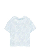 Camicia per neonato Fendi Kids azzurro con monogramma FF BMC091 AY8C F0EX7 FENDI KIDS 