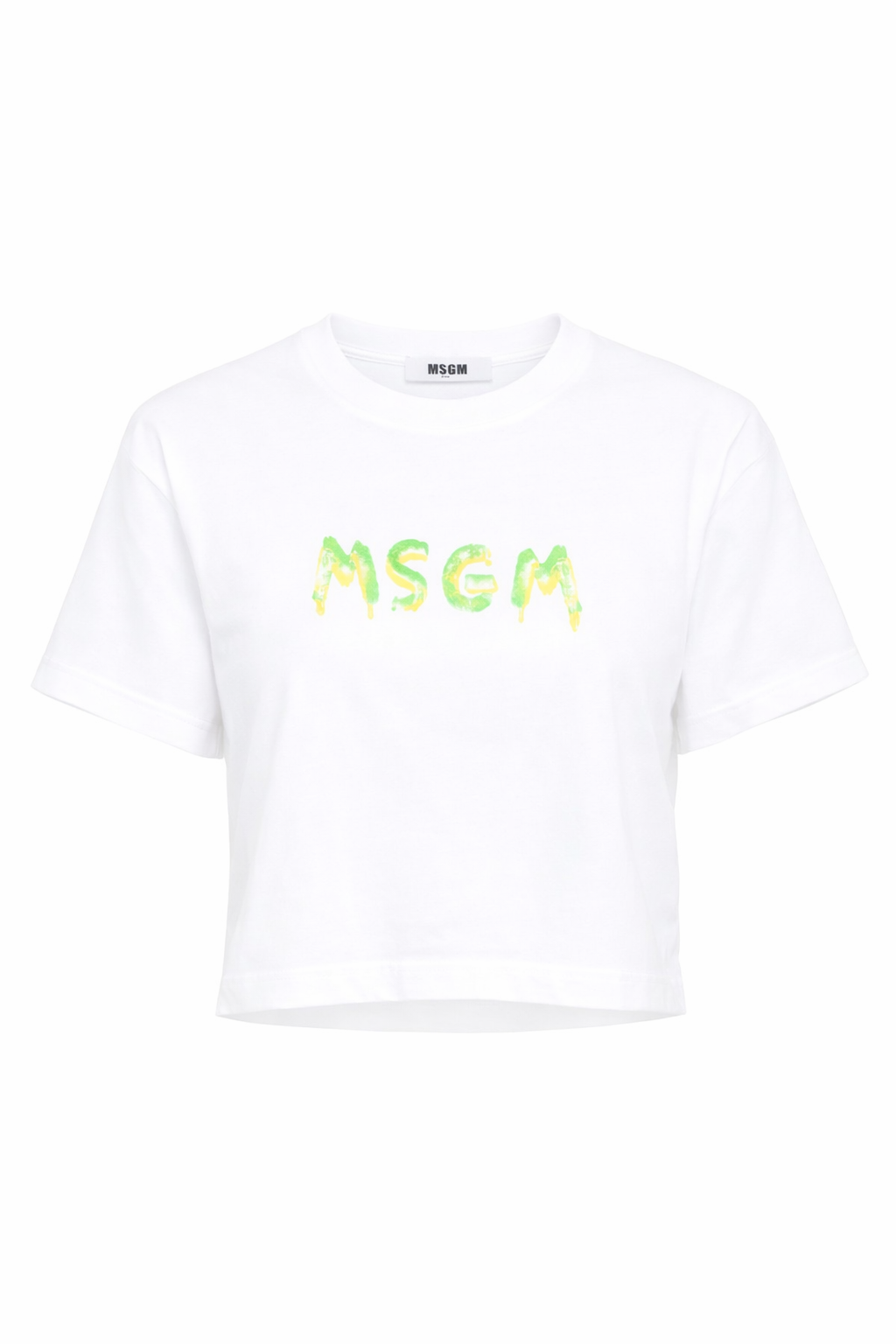 T-shirt per bambina MSGM Kids bianca modello crop S6MSJGTH002 001 MSGM KIDS 