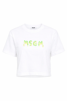 T-shirt per bambina MSGM Kids bianca modello crop S6MSJGTH002 001 MSGM KIDS 