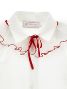 Camicia per bambina Monnalisa Kids bianca con colletto con ruches 17H300 8201 0143 MONNALISA KIDS 