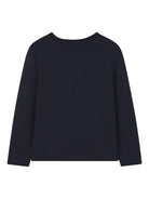 T-shirt per bambina Chloé Kids blu con stampa logo sul davanti C20657 859 CHLOE' KIDS 