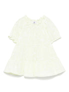 Abito con stampa a fiori per neonata Il Gufo verde con scollo increspato P25VM786C6068NB 515 IL GUFO 