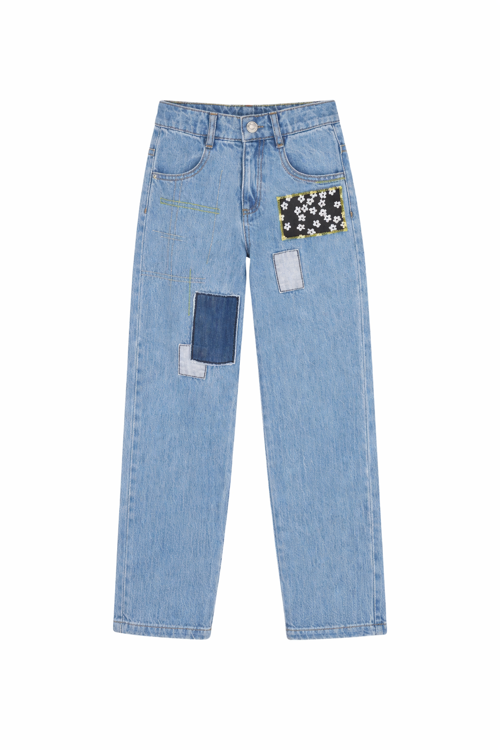 Jeans per bambina The Marc Jacobs Kids denim con toppe decorative W60728 Z10 THE MARC JACOBS KIDS 