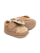 Scarpe da culla per neonati Donsje beige con applicazioni in pelle di pecora 1042101 NL127 DONSJE 