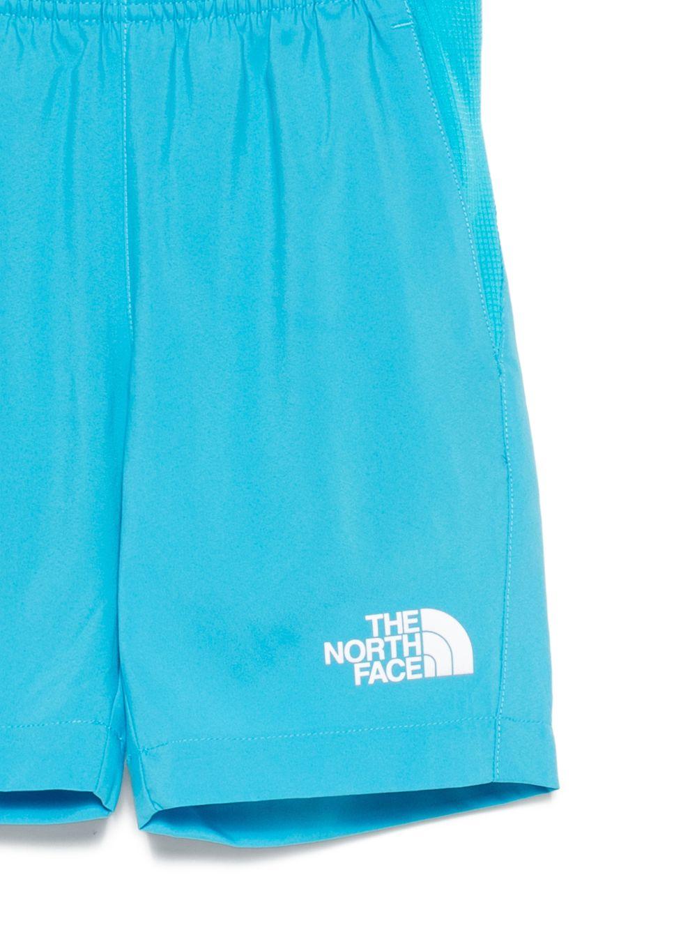 Shorts per bambino North Face Kids azzurro con stampa del logo NF0A8BNH D7R1 THE NORTH FACE KIDS 
