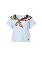 T-shirt per bambina Moschino Kids bianca con stampa foulard HDC02FLLA10 40213 MOSCHINO KIDS 