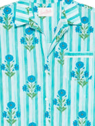 Camicia per donna MC2 Saint Barth azzurra con stampa grafica floreale CYS0002 08005L MC2 ST. BARTH 
