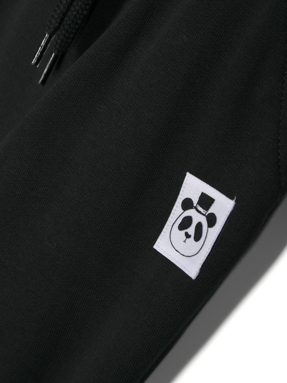 Pantaloni sportivi con applicazione logo per neonato Mini Rodini nero con calzini a coste 1000014699NB BLACK MINI RODINI KIDS 