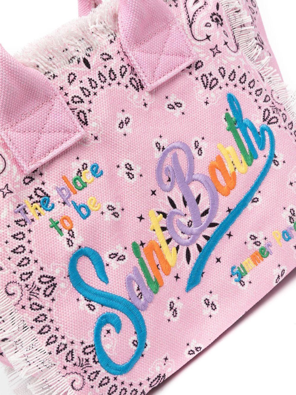 Borsa Colette MC2 Saint Barth rosa con logo arcobaleno ricamato COL0001 02567L MC2 ST. BARTH KIDS 