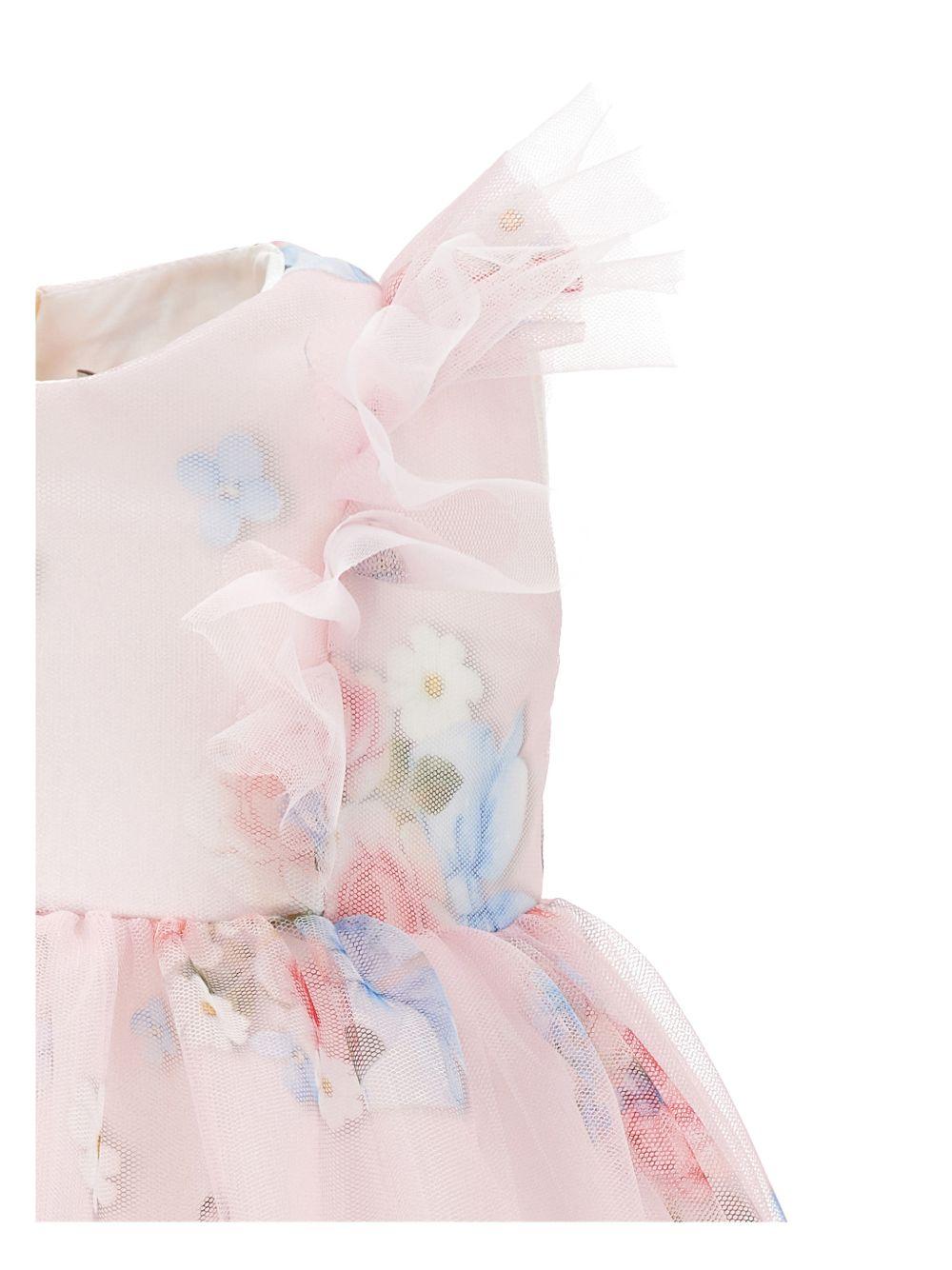 Abito per neonata Monnalisa rosa con stampa a fiori 31G902 7655 0090 MONNALISA KIDS 