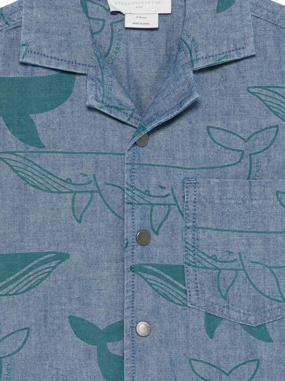 Camicia per bambino Stella McCartney Kids in denim con stampa all-over TY5P11 Z3546 606MC STELLA McCARTNEY KIDS 
