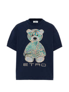 T-shirt per bambini Etro Kids blu con dettaglio Teddy GZ8P31 Z3672 617 ETRO KIDS 