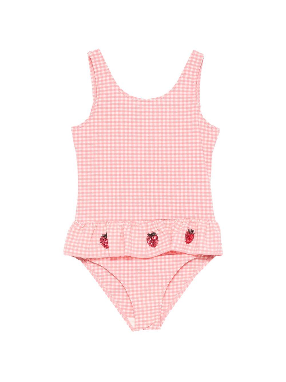 Costume intero per bambina Konges Sløjd rosa con decorazione fragole KS104790 PINK KONGES SLOJD KIDS 