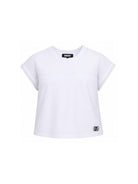 T-shirt per bambina Dkny Kids bianca con inserti in rete D62628 10P DKNY KIDS 