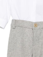 Completo per neonato Balmain Kids bianco e grigio con placca logo BZA300 I0341 806OR BALMAIN KIDS 