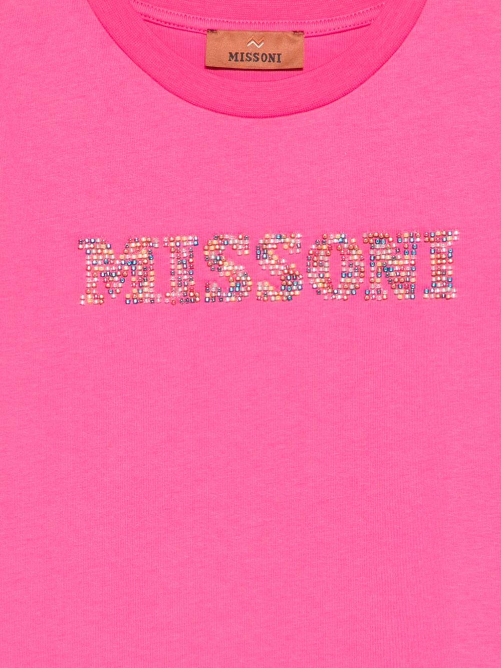 T-shirt per bambina Missoni Kids rosa con dettagli decorativi MY8A81 Z3672 513 MISSONI KIDS 