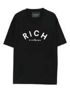 T-shirt per bambino John Richmond Junior nero con logo a contrasto RBA25188TS BLACK JOHN RICHMOND JUNIOR 