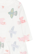 Abito per neonata Stella McCartney Kids bianco con gonna svasata TX1150 Z3196 101MC STELLA McCARTNEY KIDS 