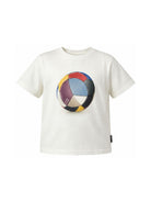 T-shirt per bambino Molo Kids bianca con stampa grafica pallone sul davanti 1W26A212 5999 MOLO KIDS 
