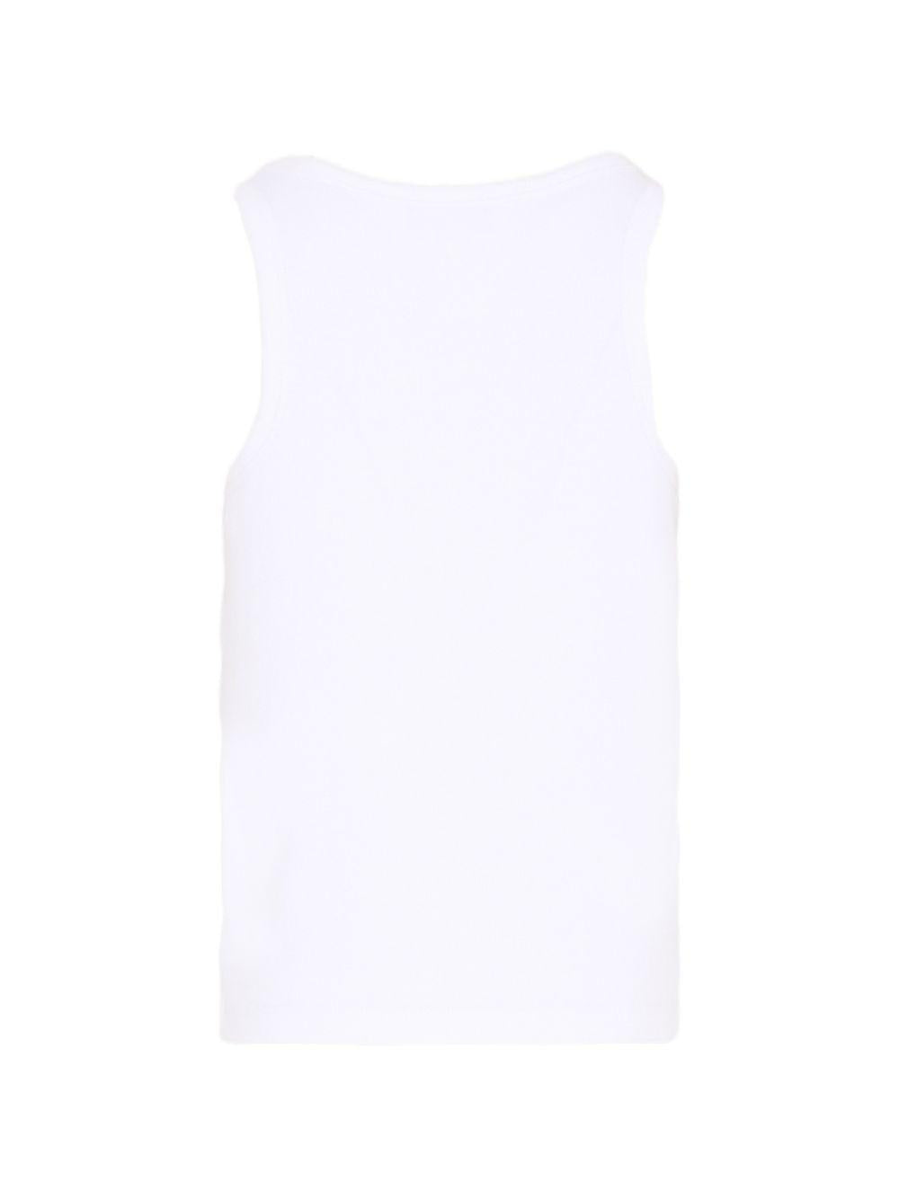 Canotta per bambina Moschino Kids bianca con logo sul davanti HAM06MLBA39 10101 MOSCHINO KIDS 