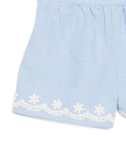 Shorts Vally per neonata Louise Misha azzurri con ricamo floreale FRI-S26-S0267 BLUE LOUISE MISHA KIDS 