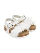 Sandali per bambina Monnalisa bianchi con dettaglio volant 83G011 7708 0001 MONNALISA KIDS 