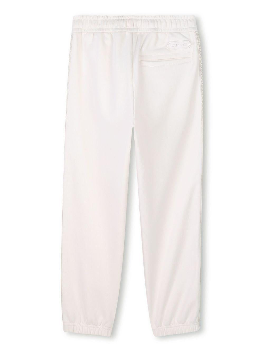 Pantaloni sportivi per bambina Lanvin Enfant bianco con applicazione posteriore con logo N30199 155 LANVIN 