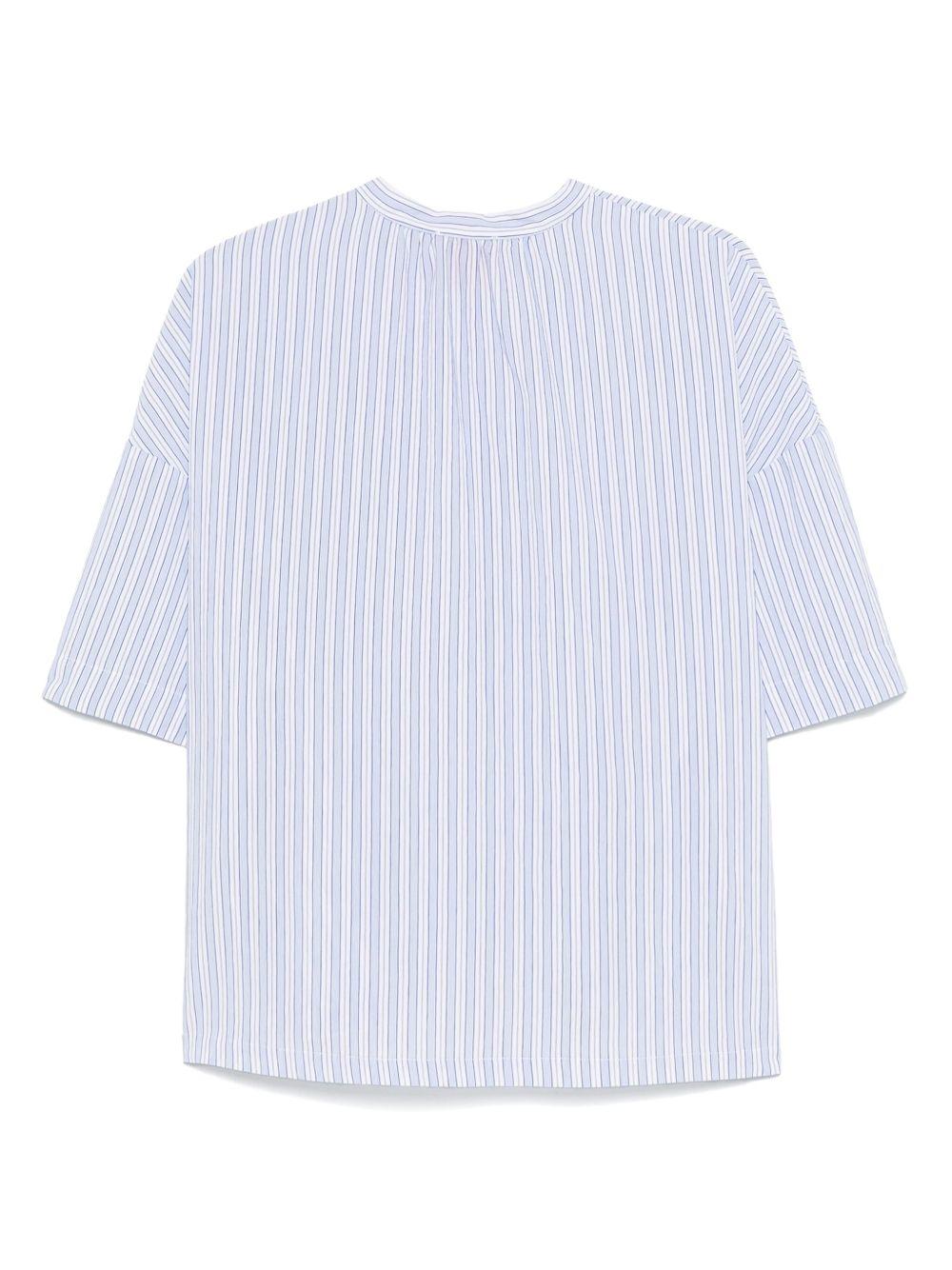Camicia per donna Merci azzurro a righe con colletto alla coreana CAM017 VAR.1 MERCI 
