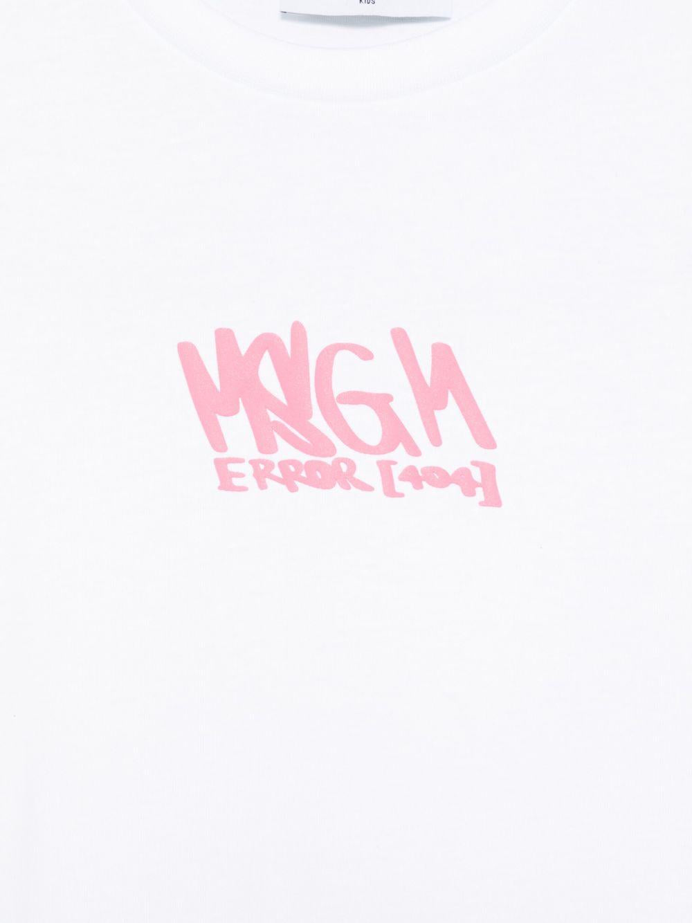 T-shirt in jersey per bambina MSGM Kids bianco con stampa logo S5MSJUTH067 001/48 MSGM KIDS 
