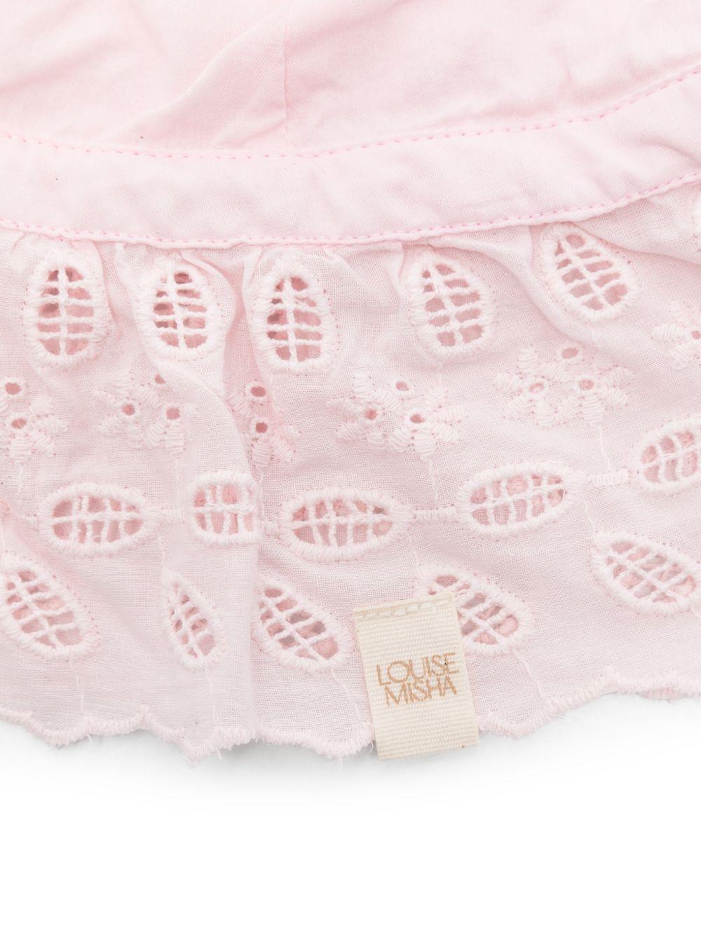 Cappello Eliana per neonata Louise Misha rosa con dettagli ricamati FAI-S26-S0156 PINK LOUISE MISHA KIDS 