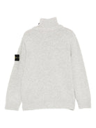 Cardigan per bambino Stone Island Junior grigio a collo alto con bottoni L2S165100003S00M1 V0M64 STONE ISLAND KIDS 