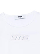 T-shirt per bambina MSGM Kids bianco in jersey elasticizzato con ricamo con logo frontale S5MSJGTH082 001 MSGM KIDS 