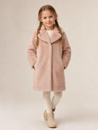 Cappotto per bambina Monnalisa Kids rosa con colletto 17H109 8034 0091 MONNALISA KIDS 
